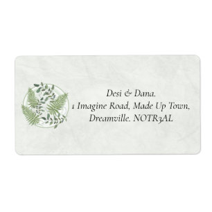 Eukalyptus & Fern Rings Rücksendeadressen-Aufklebe