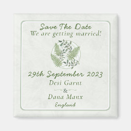 Eukalyptus & Fern Rings Wedding Save the Date Magnet