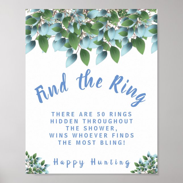 Eukalyptus Finden Sie das Ring-Brautparty-Spielzei Poster (Vorne)