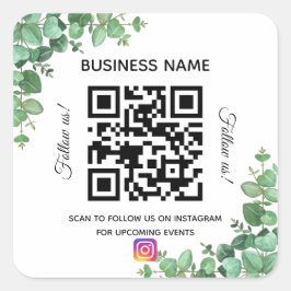 Eukalyptus-Firmenname qr-Codeinstagramm Quadratischer Aufkleber