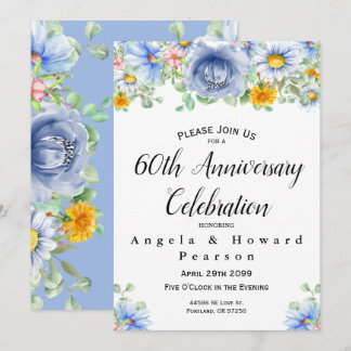 Eukalyptus floral 60 Jahre Jubiläum Einladung