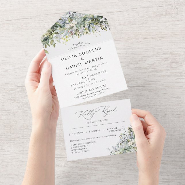 Eukalyptus floral All in one Weditation Einladung (Abreißen)