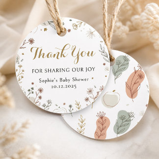 Eukalyptus Floral Aquarell Baby Shower Danke schön Geschenkanhänger