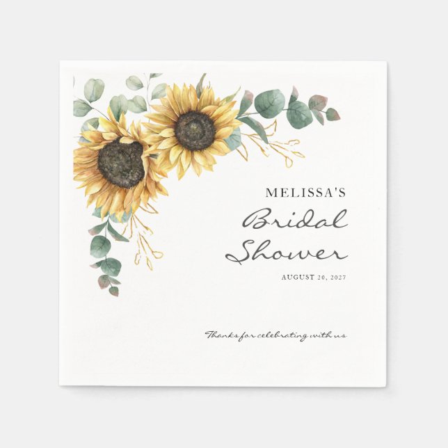 Eukalyptus floral Brautparty Paper Serviette (Vorderseite)