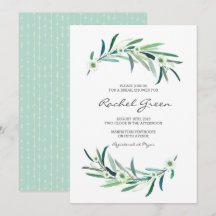 Eukalyptus floral Bridal Dusche Einladung