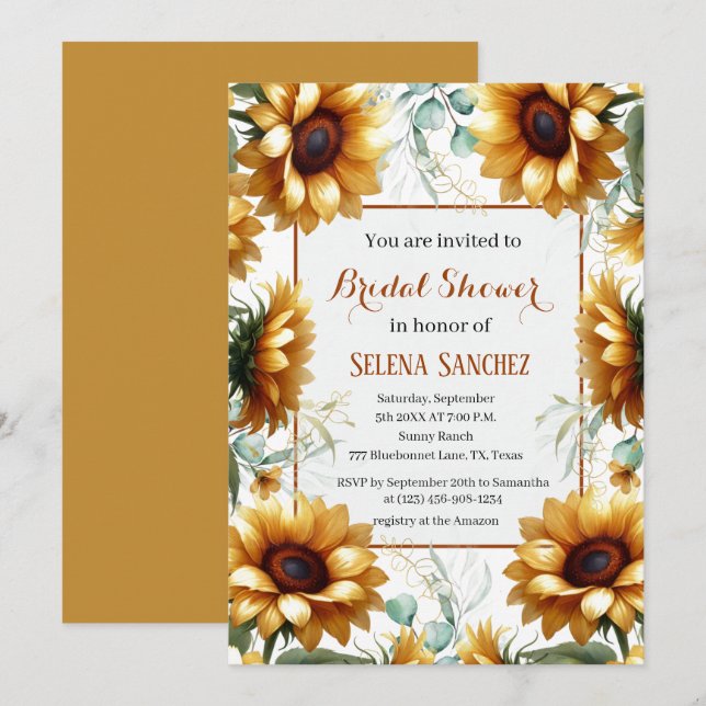 Eukalyptus floral Bride Brautparty Einladung (Vorne/Hinten)