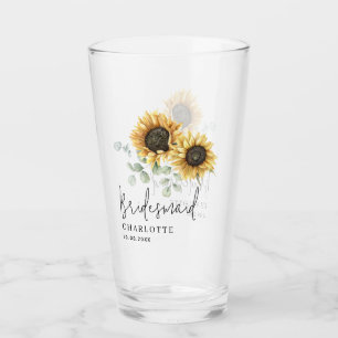 Eukalyptus floral Bridesmaid Script Glas