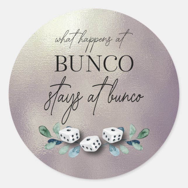 Eukalyptus Floral Dice Bunco Runder Aufkleber (Vorderseite)