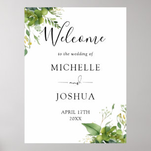 Eukalyptus Floral Elegante Wedding Welcome Sign Poster