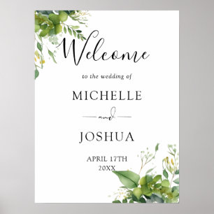 Eukalyptus Floral Elegante Wedding Welcome Sign Poster