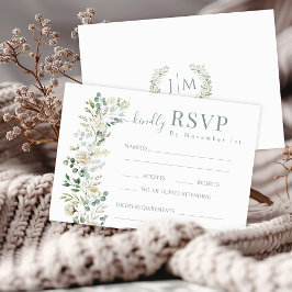 Eukalyptus Floral Garden Wedding RSVP Cards