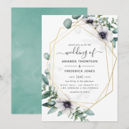 Eukalyptus Floral Geometric Wedding Einladung