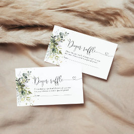 Eukalyptus Floral Greenery Diaper Raffle Begleitkarte