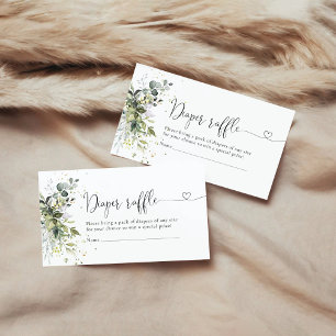 Eukalyptus Floral Greenery Diaper Raffle Begleitkarte