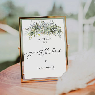 Eukalyptus Floral Guest Book Sign Sockelschild
