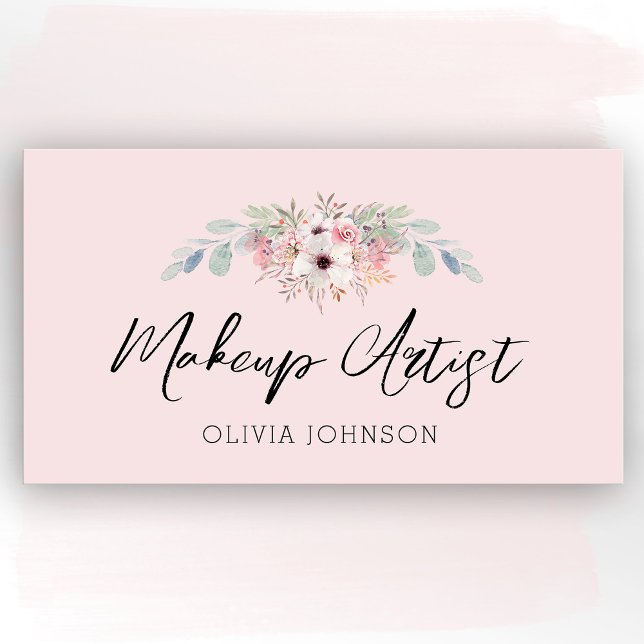 Eukalyptus Floral Makeup Artist Business Cards Visitenkarte (Von Creator hochgeladen)