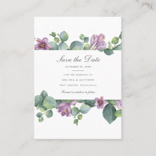 Eukalyptus Floral Modern Save the Date Card Visitenkarte