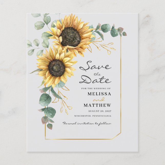 Eukalyptus floral Save the Date Flyer (Vorne)