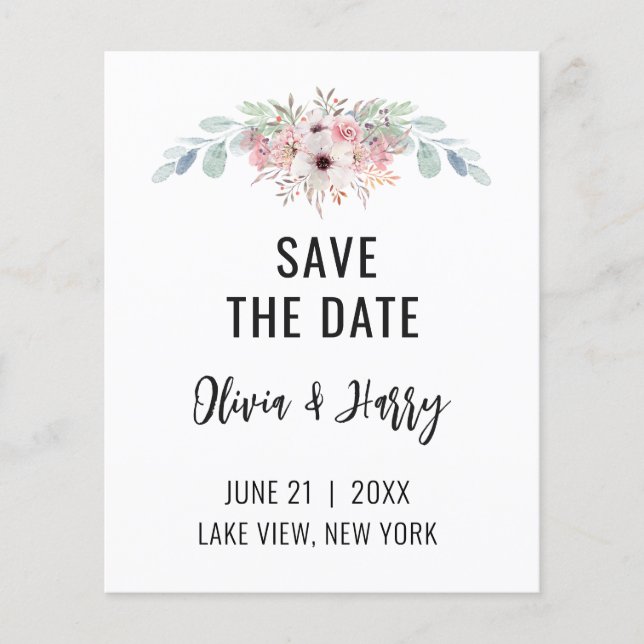 Eukalyptus Floral Save the Date Flyer (Vorne)
