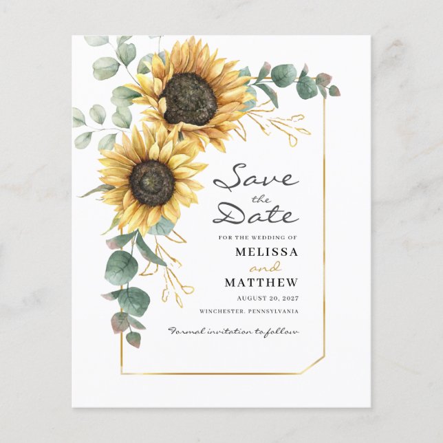 Eukalyptus floral Save the Date Flyer (Vorne)