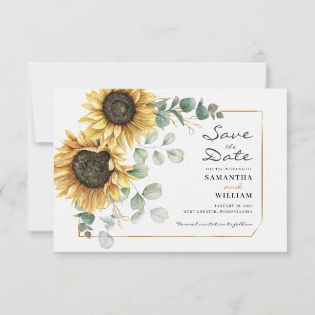 Eukalyptus floral Save the Date Mitteilungskarte (Vorderseite)