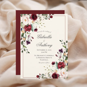 Eukalyptus floral Scalloped Wedding Einladung