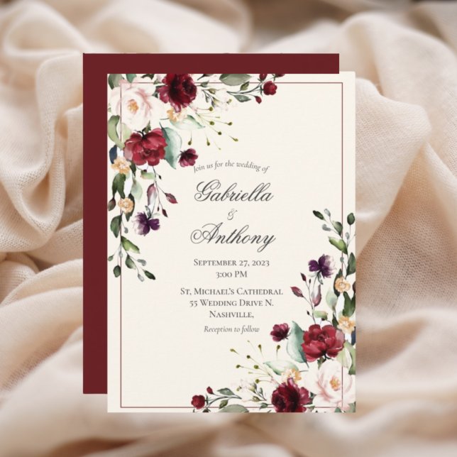 Eukalyptus floral Scalloped Wedding Einladung (Von Creator hochgeladen)