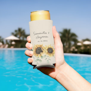 Eukalyptus floral Script-Gastgeschenk Hochzeit Selters Dosenkühler