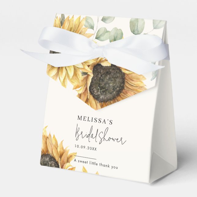 Eukalyptus Floral Sunflower Brautparty Geschenkschachtel (Vorderseite)