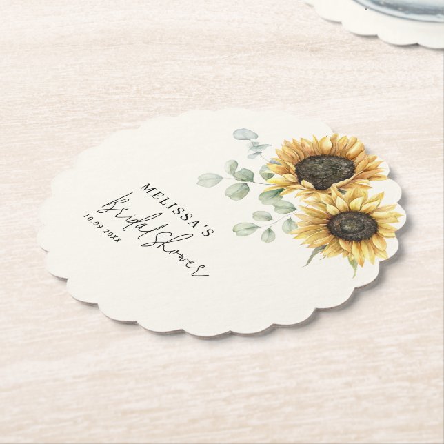 Eukalyptus Floral Sunflower Brautparty Untersetzer (angewinkelt)