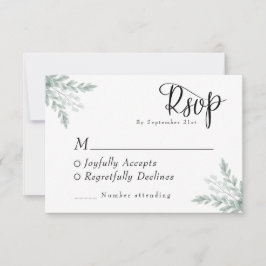 Eukalyptus Floral Watercolor Wedding RSVP Karte