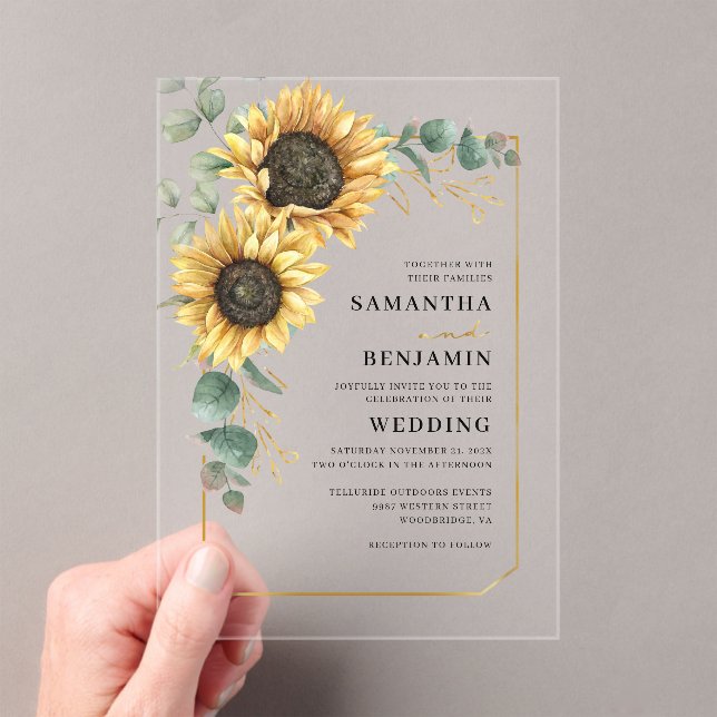 Eukalyptus floral Wedding Acryleinladungen (Insitu (Handheld))