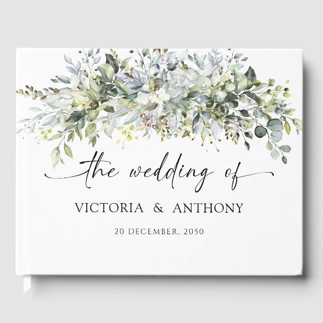 Eukalyptus Floral Wedding Ceremony Gästebuch (Vorderseite)