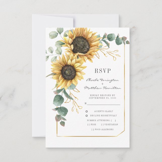 Eukalyptus floral Wedding RSVP Karte (Vorderseite)