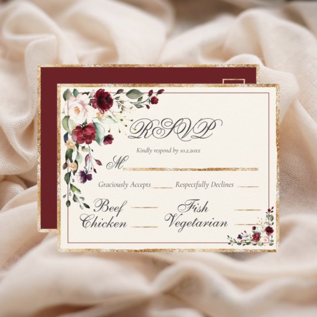 Eukalyptus floral Wedding RSVP Postkarte (Von Creator hochgeladen)