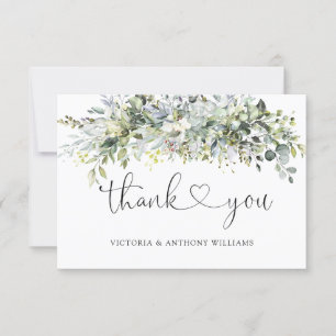 Eukalyptus Floral Wedding Zeremonie Danke Karte