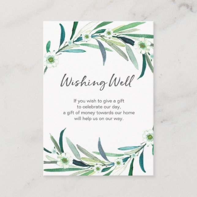 Eukalyptus florale Aquarellfarbe | Well-Card Begleitkarte (Vorderseite)