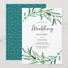 Eukalyptus florale Aquarellfarben Hochzeit Einladu Einladung