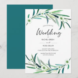 Eukalyptus florale Aquarellfarben Hochzeit Einladu Einladung