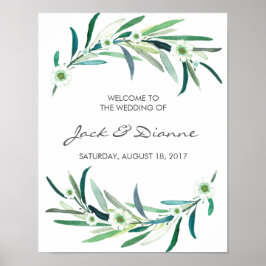 Eukalyptus florale Hochzeit Wasserfarbe Begrüßungs Poster