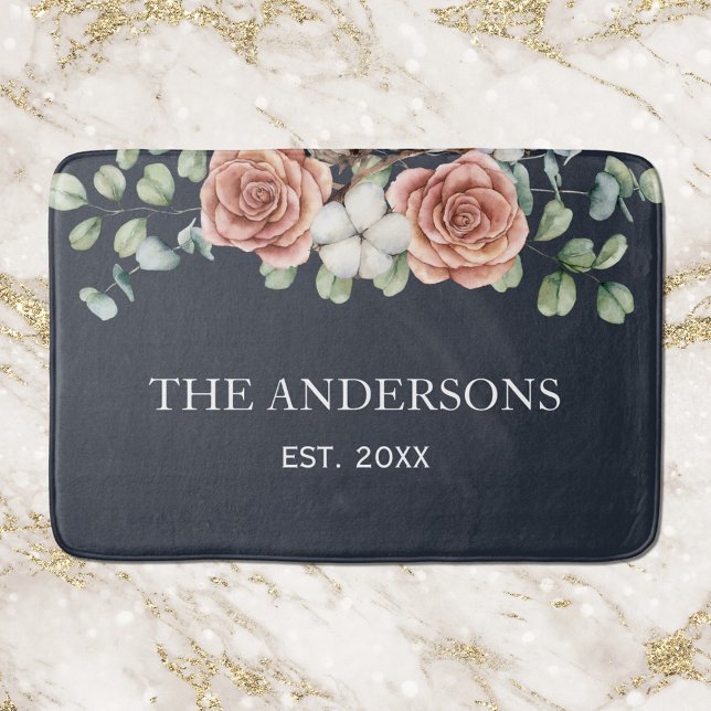 Eukalyptus floraler botanischer Rose Badematte (In situ)