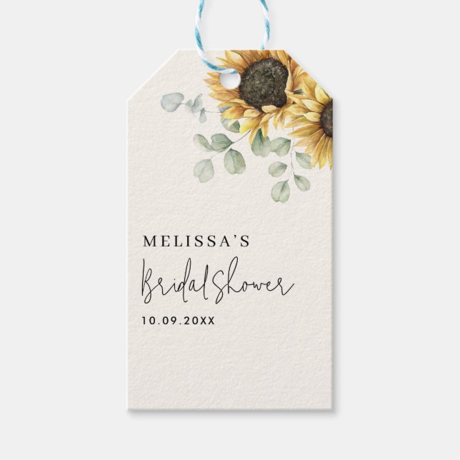 Eukalyptus florales Brautparty Geschenkanhänger (Vorderseite)