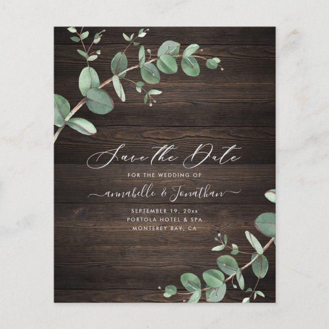 Eukalyptus folia rustikales dunkles Holz Flyer (Vorne)