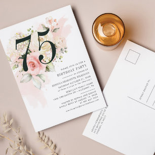 Eukalyptus Foliage 75. Geburtstagsparty Einladungspostkarte