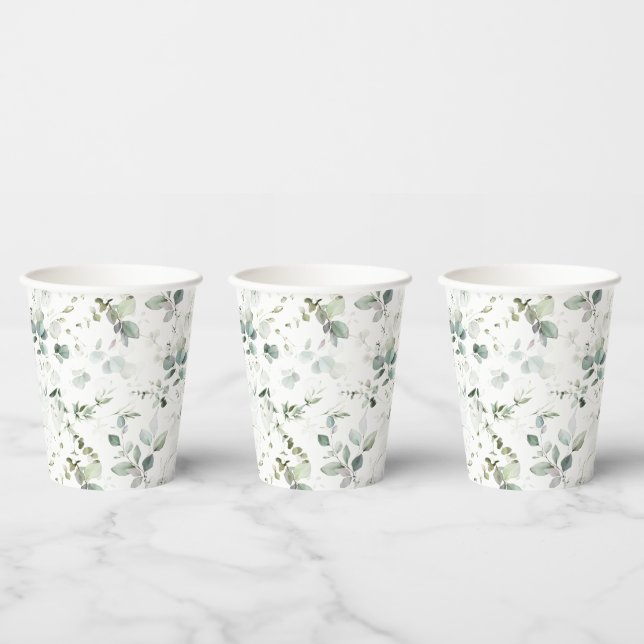 Eukalyptus Foliage Baby oder Brautparty Paper Cup Pappbecher (Multi)