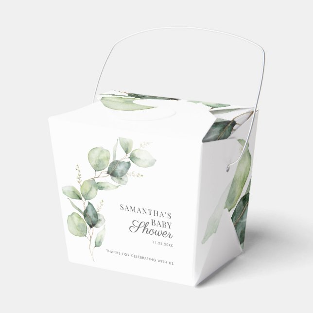 Eukalyptus Foliage Babydusche Geschenkschachtel (Vorderseite)