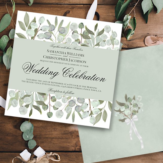Eukalyptus & Foliage Boho Chic Wedding Einladung (Von Creator hochgeladen)