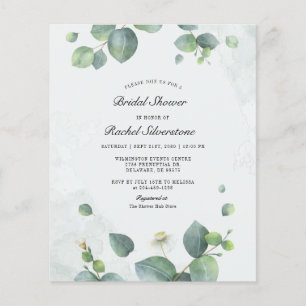 Eukalyptus Foliage Bridal Dusche Einladung Flyer