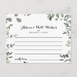 Eukalyptus Foliage Delight Wedding Advice Card Postkarte