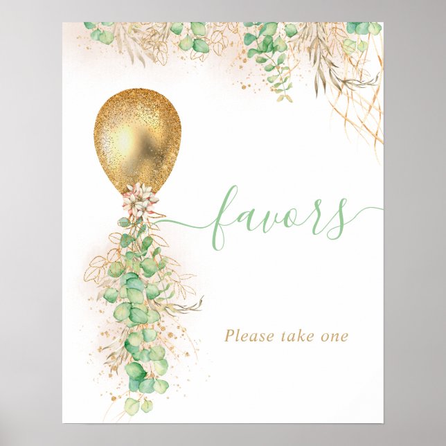 Eukalyptus Foliage Garland Gold Ballon Favoriten Poster (Vorne)